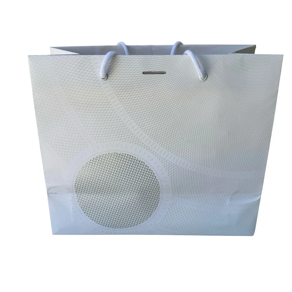 Breguet Luxury Watch Shopping Bag White Silver Guilloche Pattern Large Boutique‎